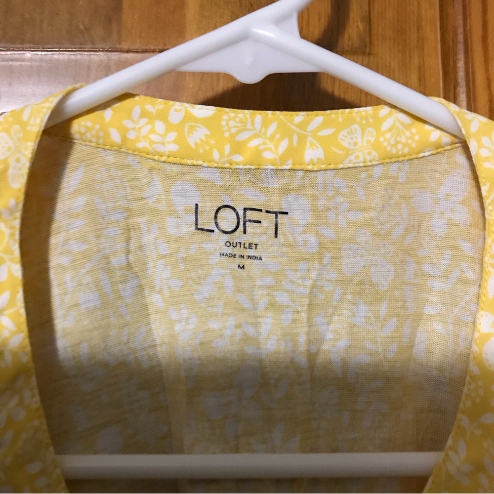 Loft Yellow Flutter Sleeve V-Neck Top - Picture 3 of 3